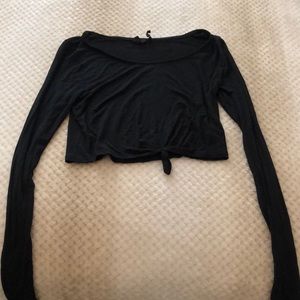 Black cropped top